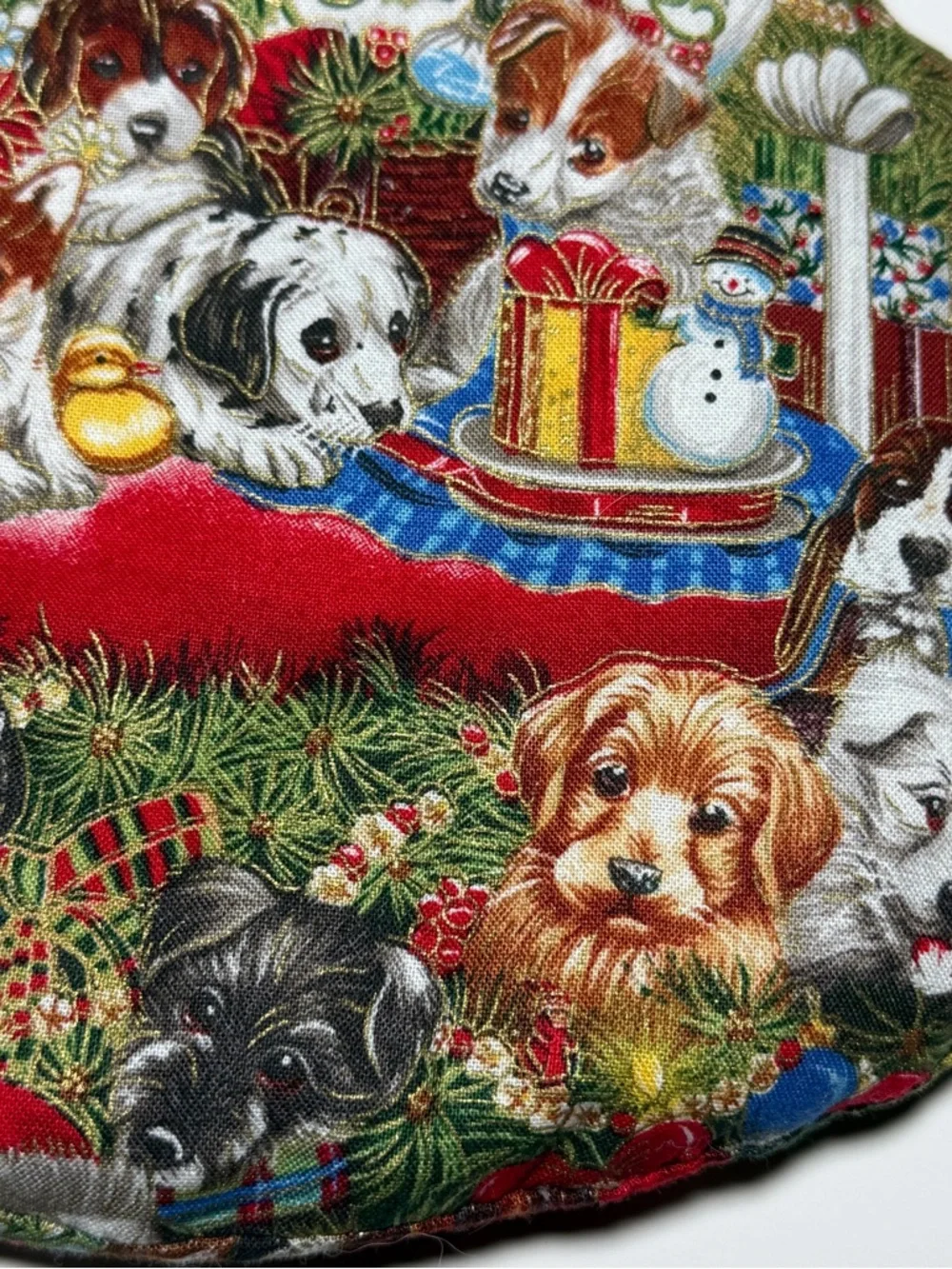 Holiday Puppy Print Dog Stocking - Red & Multi